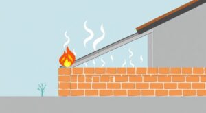 Противопожарные стены должны возвышаться над кровлей не менее чем на 60 см
